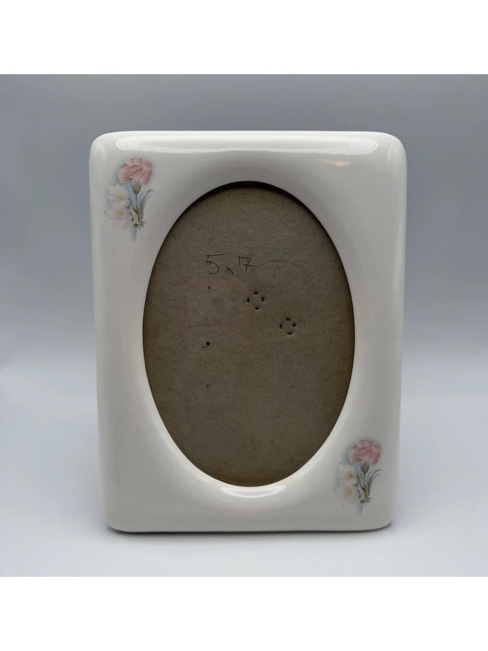 Vintage White Pastel Floral Photo Picture Frame 5x7 Cottagecore